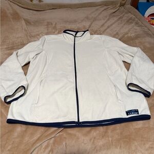 L.L. Bean Off-White Jacket with Navy Accents L